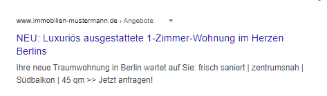 Ein Beispiel für ein gutes SEO für Makler